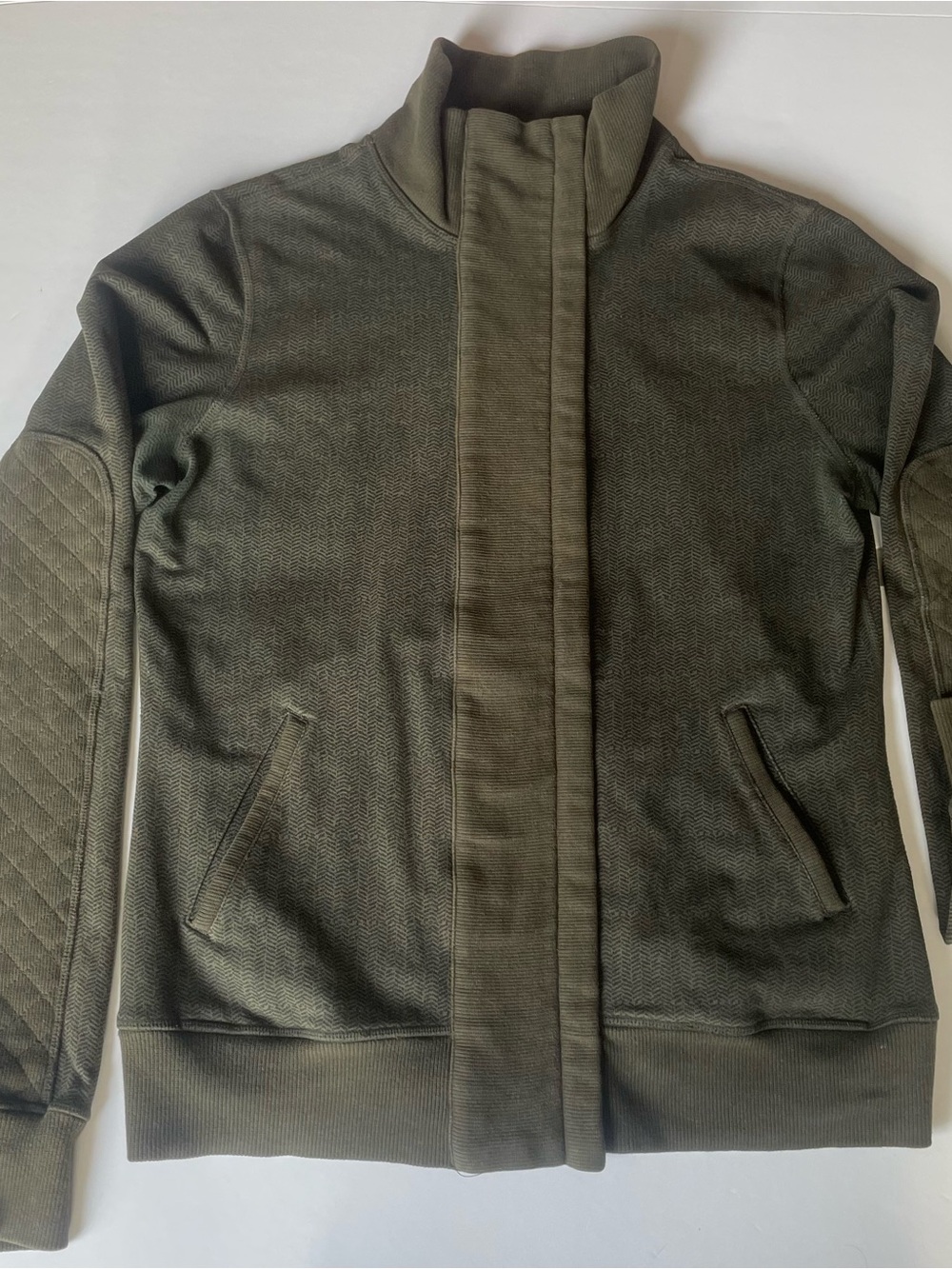 Lululemon Women's Herringbone high neck quilted patch jacket green 10